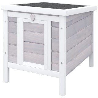 PawHut Kaninchenstall aus Holz mit aufklappbarem Dach aus Asphalt, Kaninchenkäfig mit rutschfester Zugangsrampe, 51x42x43cm,