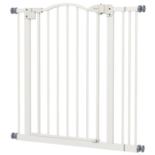 PawHut 78 cm Hundegitter für den Innenbereich, Sicherheits Hundegitter, Erweiterbare Hundegitterbarriere 74-87 cm mit Doppelv