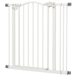 PawHut 78 cm Hundegitter für den Innenbereich, Sicherheits Hundegitter, Erweiterbare Hundegitterbarriere 74-87 cm mit Doppelv