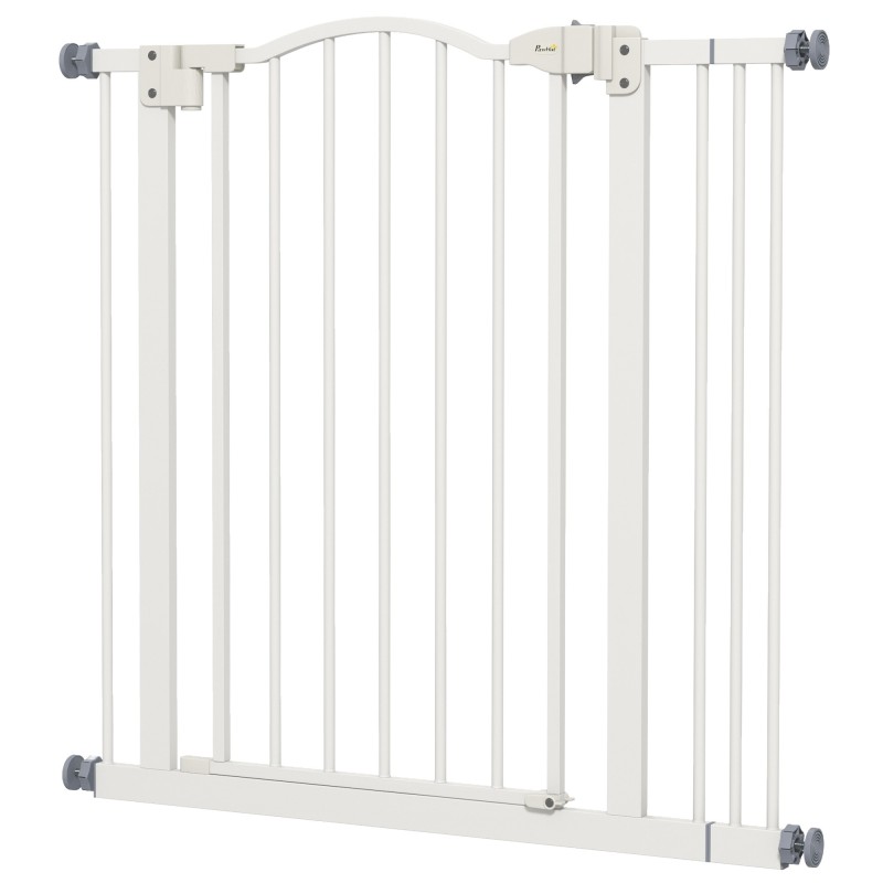 PawHut 78 cm Hundegitter für den Innenbereich, Sicherheits Hundegitter, Erweiterbare Hundegitterbarriere 74-87 cm mit Doppelv