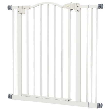 PawHut 78 cm Hundegitter für den Innenbereich, Sicherheits Hundegitter, Erweiterbare Hundegitterbarriere 74-87 cm mit Doppelv