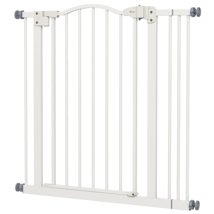 PawHut 78 cm Hundegitter für den Innenbereich, Sicherheits Hundegitter, Erweiterbare Hundegitterbarriere 74-87 cm mit Doppelv