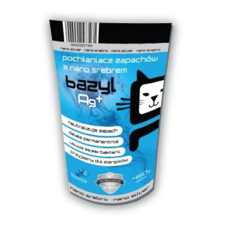 BAZYL Ag+ Bentonit Geruchsabsorber für Katzen 450 g