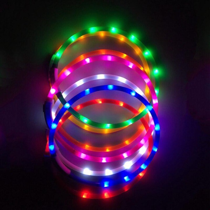 USB wiederaufladbare blinkende Nacht-Hundehalsbänder, leuchtendes Haustierhalsband, LED-Licht, USB-Hundehalsband, leuchtendes