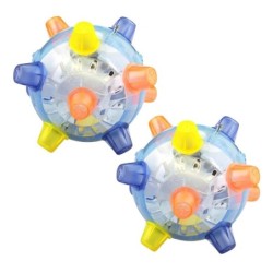 Haustier LED Springball Spielball Musik Hüpfendes Spielzeug Tanzball für Hunde Katzen small