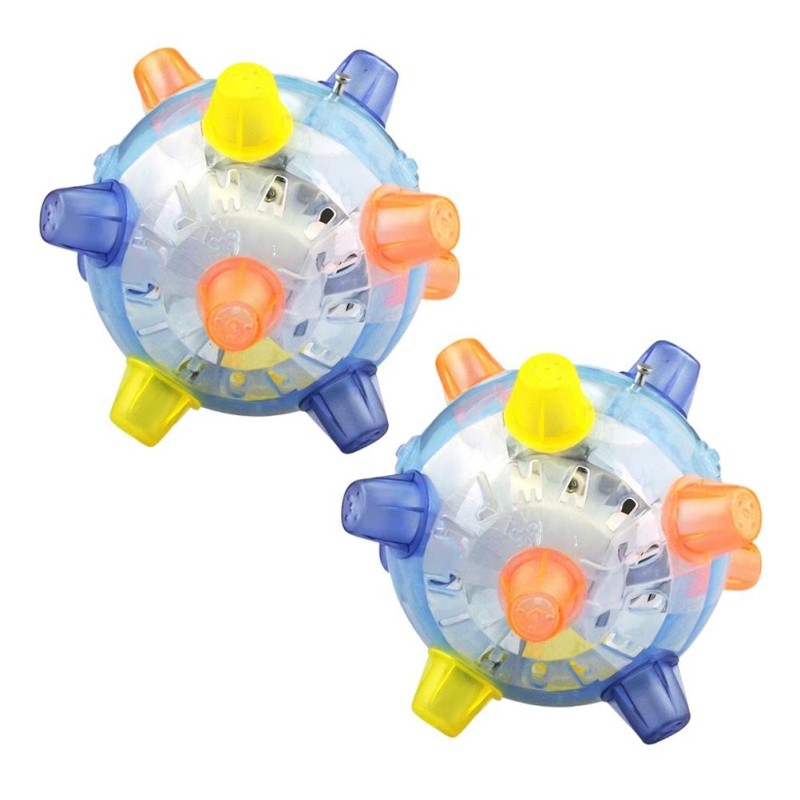 Haustier LED Springball Spielball Musik Hüpfendes Spielzeug Tanzball für Hunde Katzen small