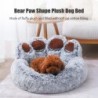Plüsch-Hundebett in Bärentatzenform, Haustierbett für Katzen und Hunde, süßer weicher Hundekorb XL braun