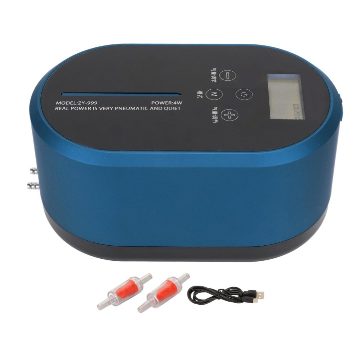 Aquarium-Luftpumpe, großes Volumen, Stromausfall, Selbststart, ultraleise Luftpumpe für Aquarien silber