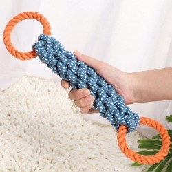 1PC Handgewebtes Hundespielzeug für die Zahnreinigung und den Kauspaß Zufällige Farbe Natürliches Bissseil Hundespielzeug 1PC