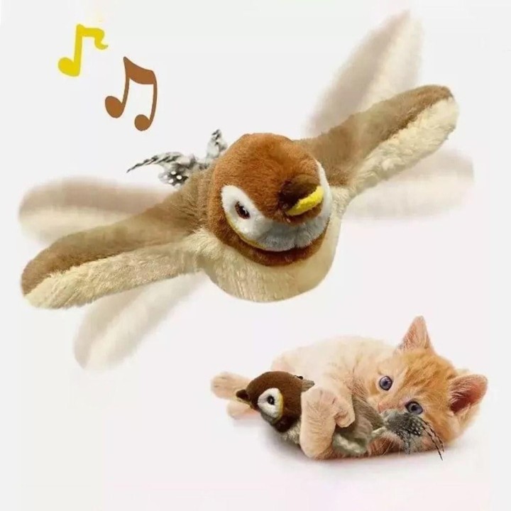 USB Flattern Vogel Sparrow Katze Spielzeug Hangable Pet Simulation Sparrow Spielzeug A
