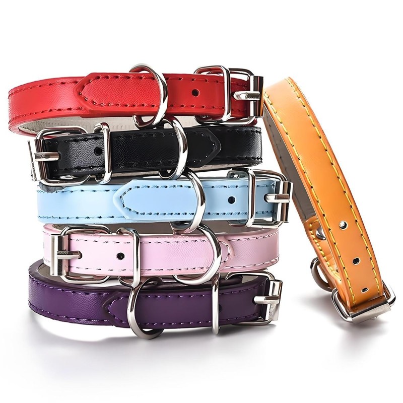 Mode PU Leder Flache Haustier Kragen Multicolor Größe Hund Leine Seil Haustier Kragen Haustier liefert XXS violett