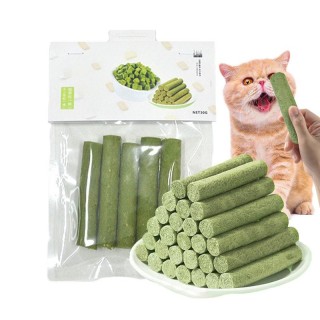 5 Stück Katzengras-Sticks, essbare Snacks für Haustiere, Zähneknirschen-Stick, milde Reinigung, Zahnungs-Sticks für Katzen, E