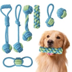 JOPOY 7er-Pack Seilspielzeug für Welpen, Hundeseilspielzeug, Hundespielzeug, Hundespielzeug, Kauspielzeug, Haustier-Baumwolle