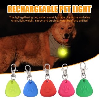 5-teiliges Hundehalsbandlicht, batteriebetriebene LED-Hundesicherheitslichter, wasserdichtes Silikonclip-Hundemarkenlicht für
