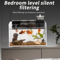 3-in-1-Wasserfall-Filterbox für Aquarien, zur Wandmontage, eingebauter, geräuschloser Zirkulierungswasserreiniger für Aquarie
