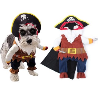 Lustige Hundekleidung, Welpen, Kätzchen, Halloween, Cosplay, Piratenkostüm, Jacke für kleine und mittelgroße Hunde, Katzen, k