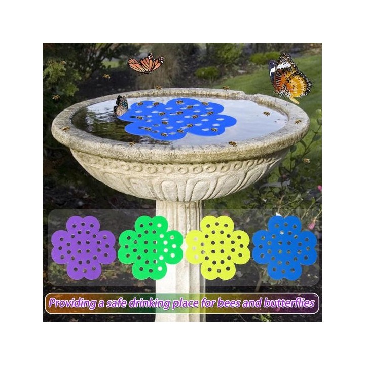 Schwimmende Bieneninsel, Gartenbienen-Trinkschale, blumenförmige Bienen- und Schmetterlings-Wasserstation für die Außendekora