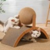2-in-1-Katzenkratzball aus Holz, Katzenkratzbrett aus Sisal, verschleißfestes Schleifpfotenspielzeug, Massivholzschaber für K