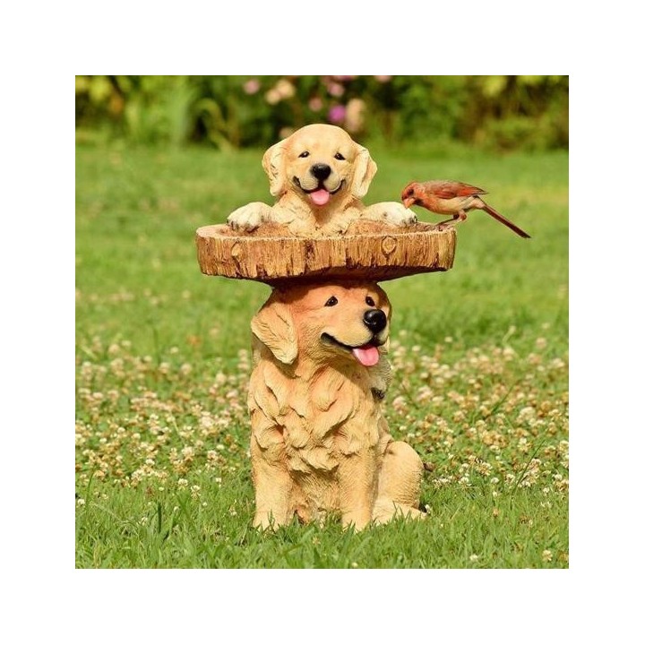 Vogelfutterspender für den Garten, Kunstharz, Statue für den Außenbereich, Terrasse, Hof, Rasen, freistehend, Feenbaum, Haus,