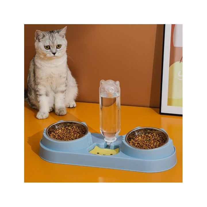 Geneigt, um den Hals Ihres Haustieres zu schützen und automatischer Wasserspender leicht abnehmbar für grün