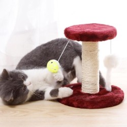 Spielzeugsäule Sisal-Katzenklettergerüst Katzenkratzsäule Home Doppelschichtige lustige Katzensprungplattform Kleines Katzenk