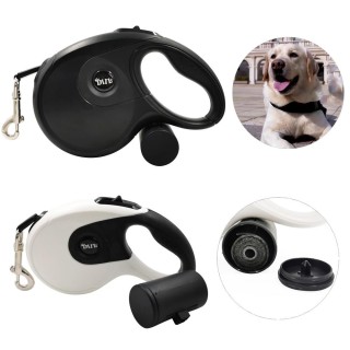 3 m 5 m 8 m Hunde-Nylonleine für kleine, mittelgroße und große Hunde, einziehbar, robust, langlebig, Kotbeutel-Set, Zugseil,