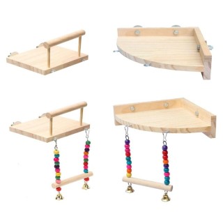 resistant with Color Beads Parrot Climbing Rack Parrot Perch Stand Bird Chew Toy Bird Swing Toy C