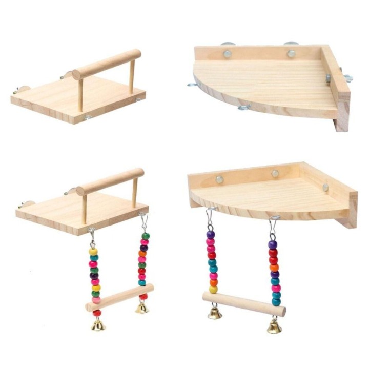 resistant with Color Beads Parrot Climbing Rack Parrot Perch Stand Bird Chew Toy Bird Swing Toy C