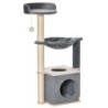 PawHut Kratzbaum für Katzen Hoch 95cm, Katzenbaum mit Mehreren Ebenen, Höhle, Hängematte, Spielball, Haus und Sisalseilen, 48
