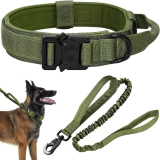 Hundehalsband und Leine Set, verstellbares Trainingshalsband aus Nylon, taktisches Hundehalsband, verstellbares Hundehalsband