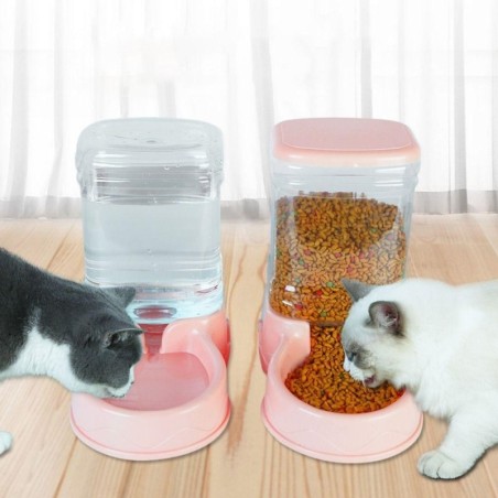 Abnehmbarer, langlebiger automatischer Futterspender für Hunde, Wasserspender für Katzen, Trinknapf für Hunde grey-feeder