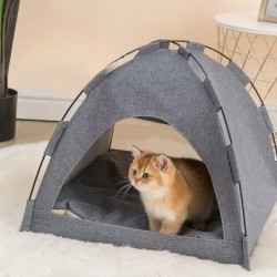 Hundehütte Katzenhaus Haustiernest Sitzkissen Zelt Erfrischendes und atmungsaktives halbgeschlossenes Vierjahreszeitenzubehör