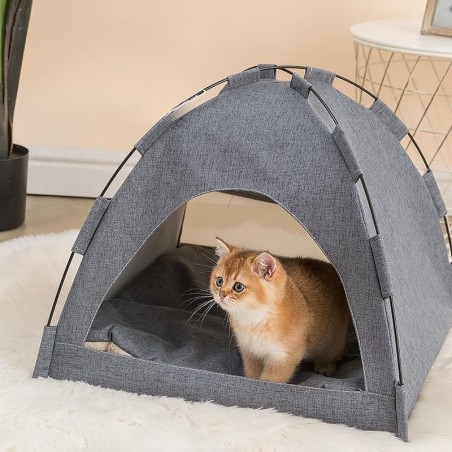 Hundehütte Katzenhaus Haustiernest Sitzkissen Zelt Erfrischendes und atmungsaktives halbgeschlossenes Vierjahreszeitenzubehör