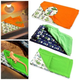 Built in Detachable Pillow Plush Hamster Cage Windproof Guinea Pig Warm Nest  Squirrel blau/grün