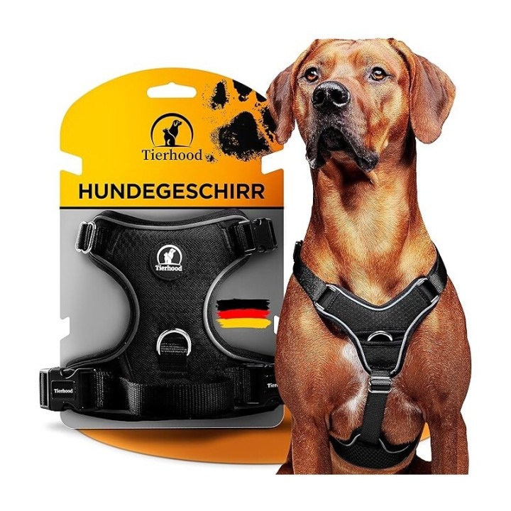 Tierhood Hundegeschirr schwarz XL