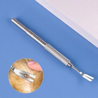 Effektives Design Zeckengabel Edelstahl Haustier Flohentfernung Pinzette Hundepflege Werkzeug Zeckenentfernung