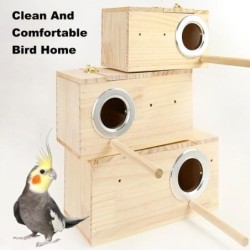 Sittich-Nistkasten, Vogelnest aus Holz, Brutkasten mit Sitzstange, Vogelkäfig, Haus für Unzertrennliche, Nymphensittiche, Wel