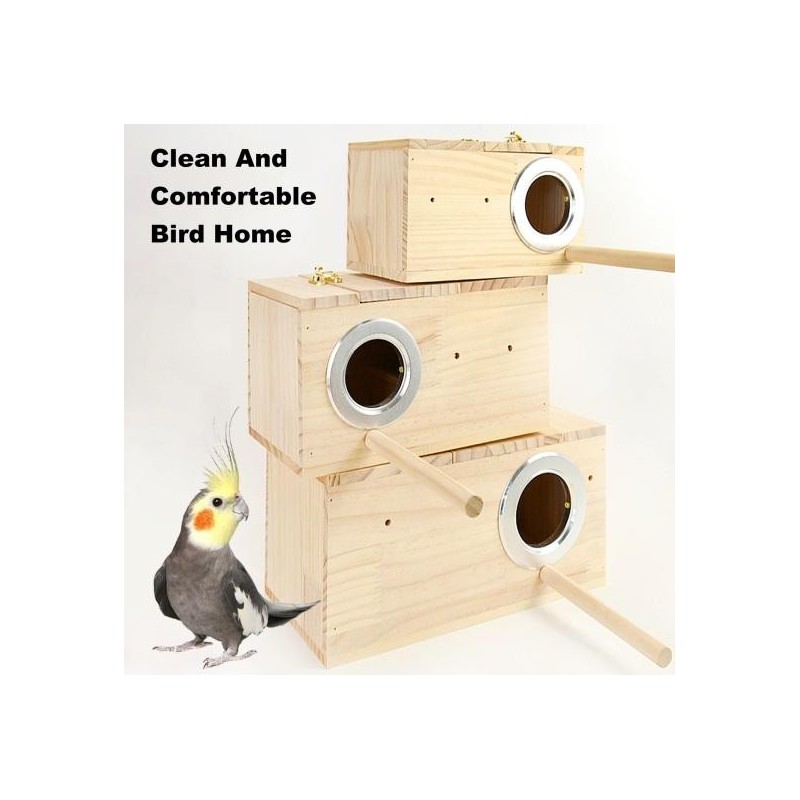 Sittich-Nistkasten, Vogelnest aus Holz, Brutkasten mit Sitzstange, Vogelkäfig, Haus für Unzertrennliche, Nymphensittiche, Wel