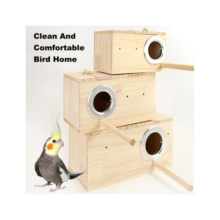 Sittich-Nistkasten, Vogelnest aus Holz, Brutkasten mit Sitzstange, Vogelkäfig, Haus für Unzertrennliche, Nymphensittiche, Wel