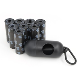 Haustier-Kotbeutel, Einweg-Hundekotbeutel, große Kotbeutel mit Leine-Clip und Knochenbeutel-Spenderbeutel mit Pfotenabdrücken