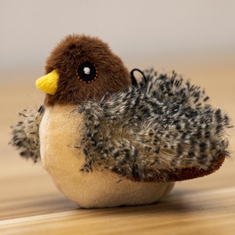 Interaktives Katzenspielzeug „Spatz“: Realistische Vogelgeräusche zur Unterhaltung und Linderung von Langeweile bei Katzen. S