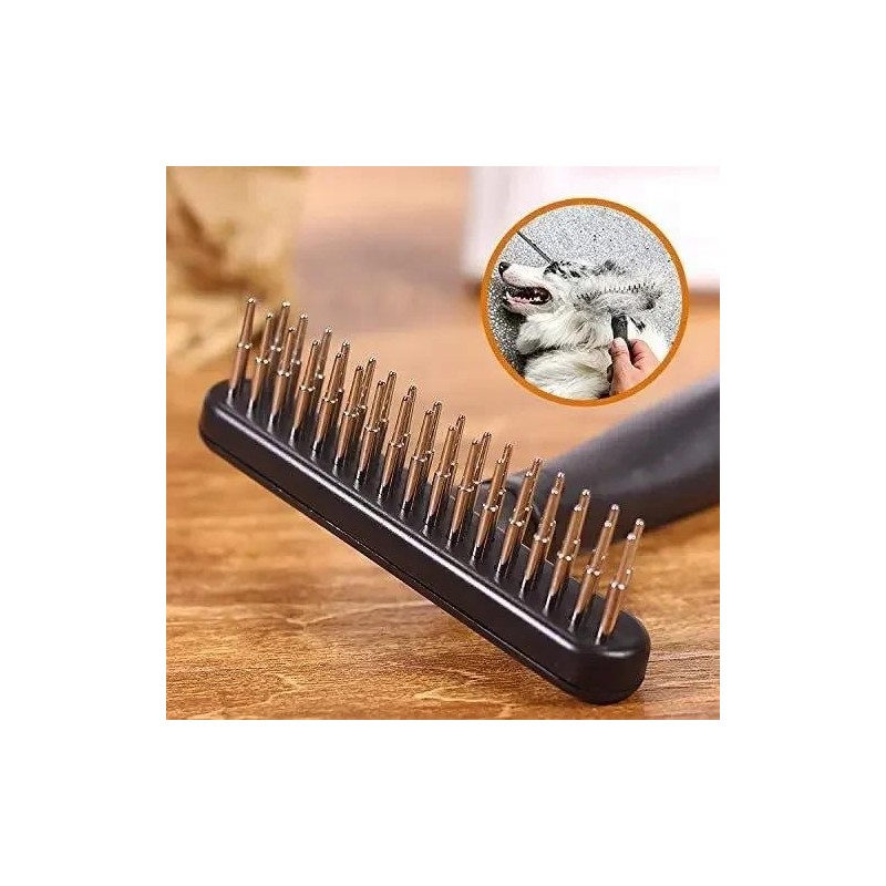 Hunde Katzen Kurze Lange Haare Haustier Bürsten Haarausfall mit Doppel Reihe PinsDog Rake Enthaarung Dematting Pinsel Kamm Un