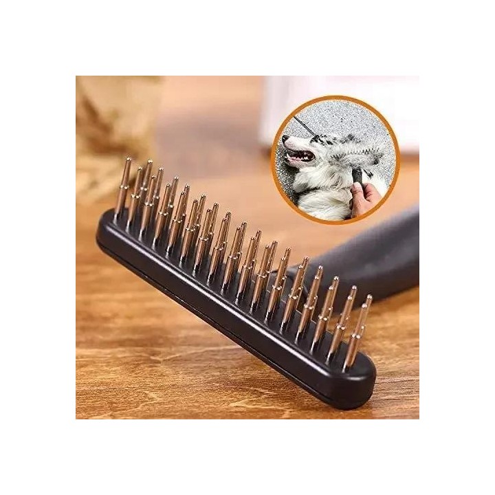 Hunde Katzen Kurze Lange Haare Haustier Bürsten Haarausfall mit Doppel Reihe PinsDog Rake Enthaarung Dematting Pinsel Kamm Un