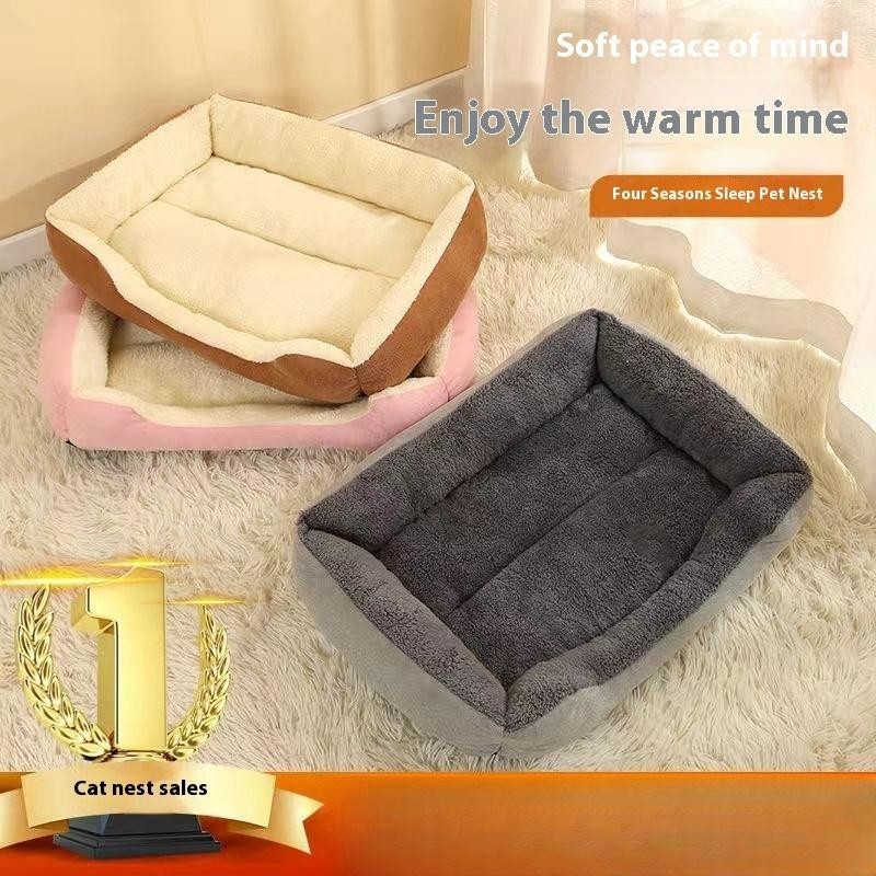 Bett für Katzen und Hunde, warmes, verdicktes Katzenbett, Kätzchenkissen, Hundehütten, Katzen- und Hundeschlafnest, Haustierm