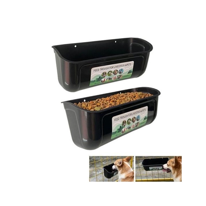Huhn Feeder Durable Geflügel Lebensmittel Dispenser Hängen Ente Huhn Gans Fütterung Trog für Hause schwarz