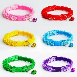 Yousheng Hundehalsbänder, Welpen-Halskette mit süßem Blumen-Design, Glöckchen-Anhänger für kleine Hunde grasgrüne