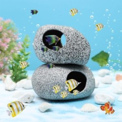 Versteck Dekor Garnelen Cichlid Aquarium Höhle Dekorationen Versteckte Höhle Fisch Tank Versteckt Höhle Steine 2