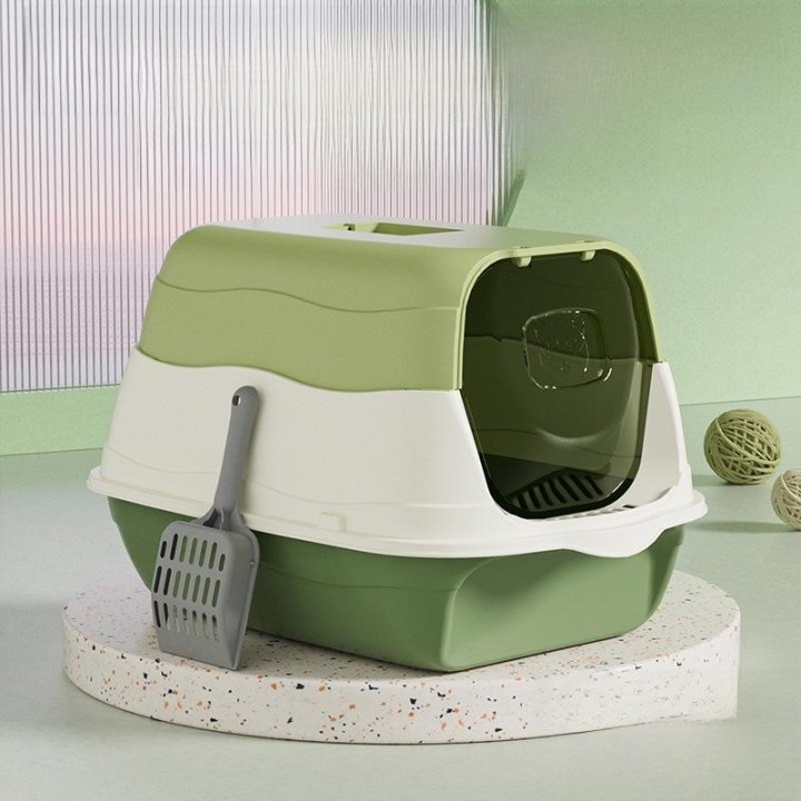 Extra große, vollständig geschlossene Katzentoilette mit Spritzschutz und desodorierender Desinfektion Includes Litter Scoop