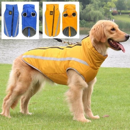 Gepolsterte, warme Hundekleidung für den Winter, wasserdichte Haustierweste mit Reißverschluss, Jacke für kleine, mittelgroße