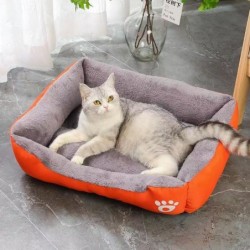 Großes Katzen- und Hundebett, warmes, bequemes Hundehaus, weiches Nest aus PP-Baumwolle, Hundekorbmatte, universelles, wasser